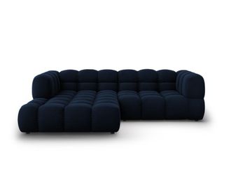 Cosmopolitan Design Sof&aacute; esquinero modular izquierdo 3 plazas de terciopelo azul regio