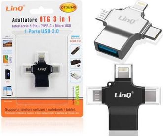 Trade Shop Trade Shop - Otg 3in1 Adattator De La Luz Type-c Micro Usb Femmina 100 Mbps Otgu940