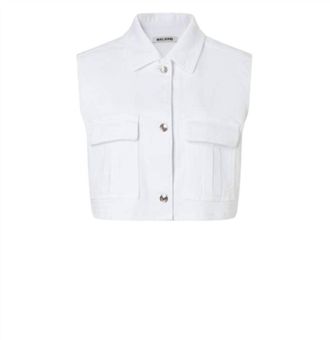 Mac Jeans Womens Short Vest In White