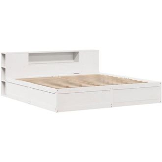 vidaXL Vidaxl - Bed Frame without Mattress White 200x200 cm Solid Wood Pine
