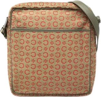 Celine Pre-owned Vintage Canvas Crossbody Bag - Dames - Vintage Schoudertas - Beige - ONE Size - Leer - Vintage