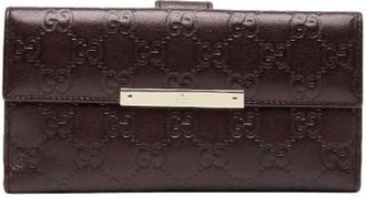 Gucci Pre-owned Wallets, female, Brown, Size: ONE SIZE Pre-owned Leather Wallet