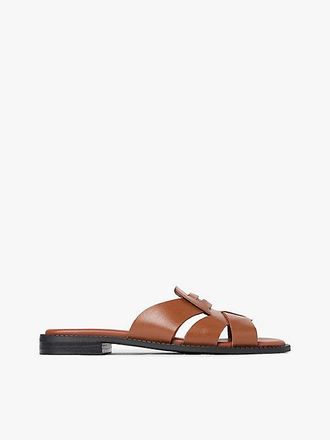 Tommy Hilfiger Leather Crest Square Toe Sandals