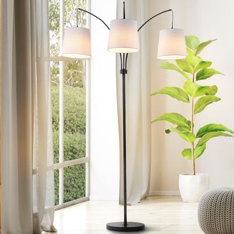 Jonathan Y Designs Sylva 72.5 3-Light Mid-Century Modern Head-Adjustable Iron LED Arc Floor Lamp