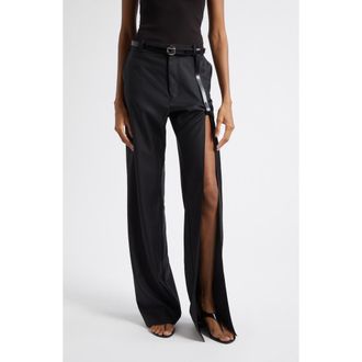 Coperni Suspended Leg Tailored Straight Leg Wool Pants in Black at Nordstrom, Size 8 Us