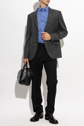 Etro Shirt With Embroidered Logo, Mens, Blue