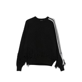 Yohji Yamamoto Fringed-detail Side-stripe Sweatshirt