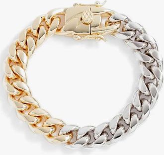 SHYMI Statement Cuban Link Bracelet - 18K Gold-Filled, Rhodium-Plated, Size 7, Day to Night