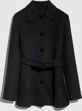 Gucci Wool Silk Coat With GG Inside, Black