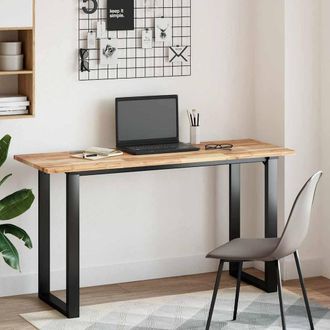 Berkfield Home Desk Top Untreated 140x50x2 cm Solid Wood Acacia in Brown | Size: 140 x 50 x 2 cm