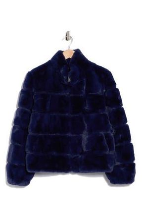 Love Token Alex Faux Fur Jacket in Indigo at Nordstrom Rack, Size Medium