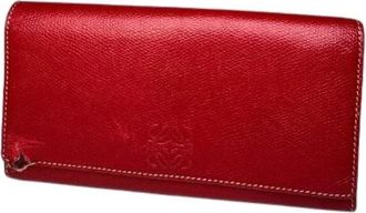 Loewe Pre-owned Leren Portemonnee - Dames - Vintage Accessoires - Rood - ONE Size - Leer - Vintage