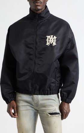 Amiri Hollywood Logo Appliqu&eacute; Blouson Jacket in Black at Nordstrom, Size Xx-Large