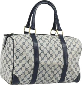 Gucci Pre-owned Handbags, female, Blue, Size: ONE SIZE Pre-owned Vintage Boston Bag