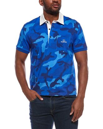 Valentino Camou Print Slim Polo Shirt