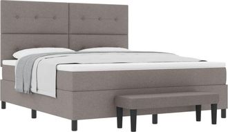 vidaXL Box Spring Bed with Mattress Taupe 180 x 200 cm Fabric vidaXL