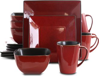 Elama Harland Loft 16 Piece Modern Premium Stoneware set with Complete Setting for 4