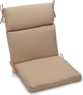 Blazing Needles 18-inch by 38-inch Spun Polyester Solid Outdoor Squared Chair Cushion, Sandstone