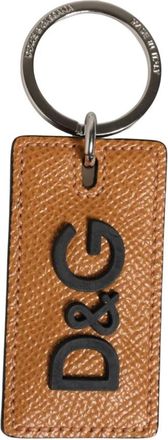 Dolce & Gabbana Luxe Leren Sleutelhanger Houder - Heren - Sleutelhangers & Tashangers - Bruin - ONE Size - Leer - Accessoires