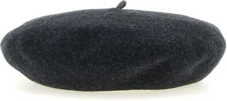 Brunello Cucinelli Monile-Embellished Wool Beret - Anthracite
