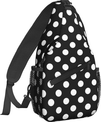 Generic Polka Dot Sling Bag Lightweight Cross Body Bag Adjustable Backpack For Outdoors Casual Camping