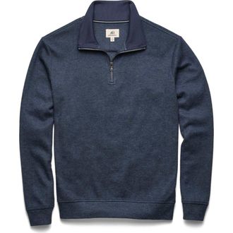 Surfside Supply Co. Bobby Cashmist Fleece Quarter Zip in Navy Heather at Nordstrom, Size Xx-Large