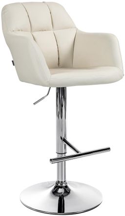 Clp Taburete De Bar Natoma En Polipiel Crema Metal Cromado