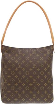 Louis Vuitton Tweedehands Canvas Louis Vuitton tassen - Dames - Vintage Schoudertas - Bruin - ONE Size - Vintage