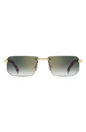 BOSS 57mmm Sunglasses in Gold/Green at Nordstrom