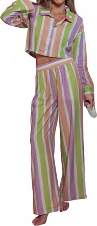 Kilo Brava Long Pj Set In Painted Stripe
