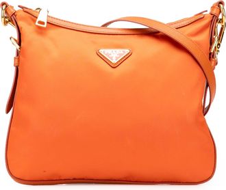 Prada Pre-owned Womens Nylon Shoulder Bag - Orange Textile - One Size
