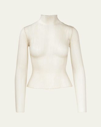 Aisling Camps Modern Mist Translucent Ribbed Turtleneck