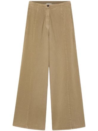 Forte_Forte Fluid Cotton Twill High Waist Clean Seams Wide-Leg Pants