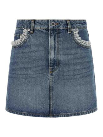 Ganni Denim and lace skirt