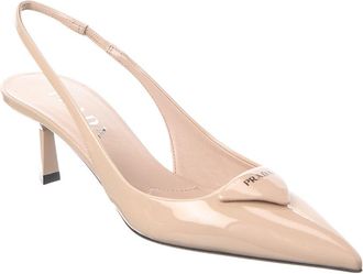 Prada Patent Pointy-Toe Slingback Pump