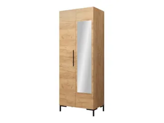 Mirjan24 Armario Nomal I, Craft Roble + Negro, 196x74x44cm, Puertas De Armario: Con Bisagras, N&uacute;mero De Estantes: 2