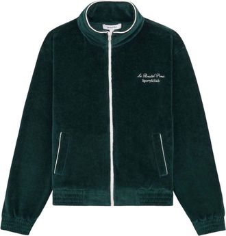 Sporty & Rich Faubourg cotton velour track jacket - women - Cotton - S - Green