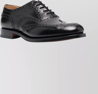 Churchs brogues with almond toe and decorative stitching