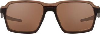 Oakley 58mm Polarized Rectangular Sunglasses in Matte Rootbeer at Nordstrom