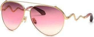 Roberto Cavalli SRC090M 300K Mens Sunglasses Gold Size 65