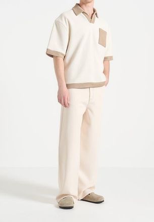 Mani&egrave;re De Voir Lazare Wide Leg Twill Jeans in Cream at Nordstrom, Size 30