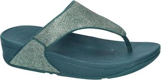 FitFlop Schoenen, Dames, Groen, 40 EU, Katoen, Lulu Shimmerglitz Teen-Post Sandalen
