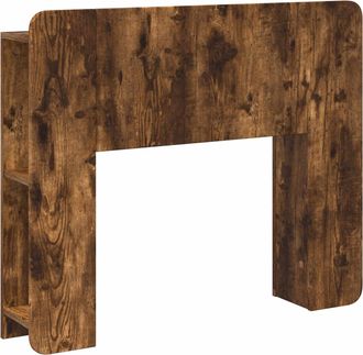 vidaXL Cabecero Con Armario Roble Ahumado Madera De Ingenier&iacute;a Vidaxl