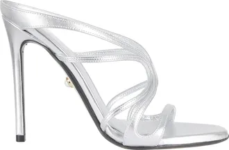 Alev&igrave; Silver Mony 110 Shine Laminated Leather Sandals