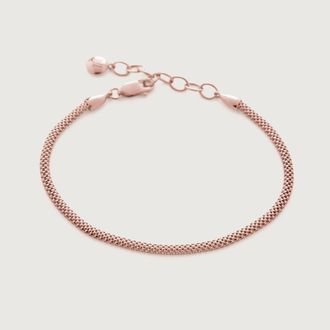 Monica Vinader Rose Gold Heirloom Woven Chain Bracelet