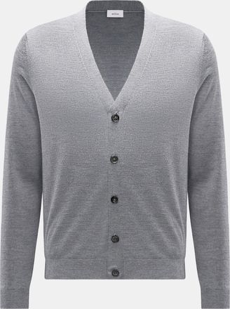 Braun Hamburg Men - Merino cardigan grey mottled