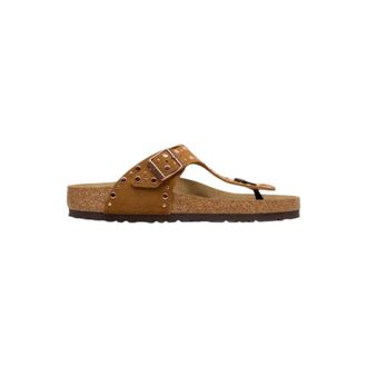 Birkenstock Gizeh Rivet - Dames - Slippers - Bruin - 41 EU - Leer - Schoenen
