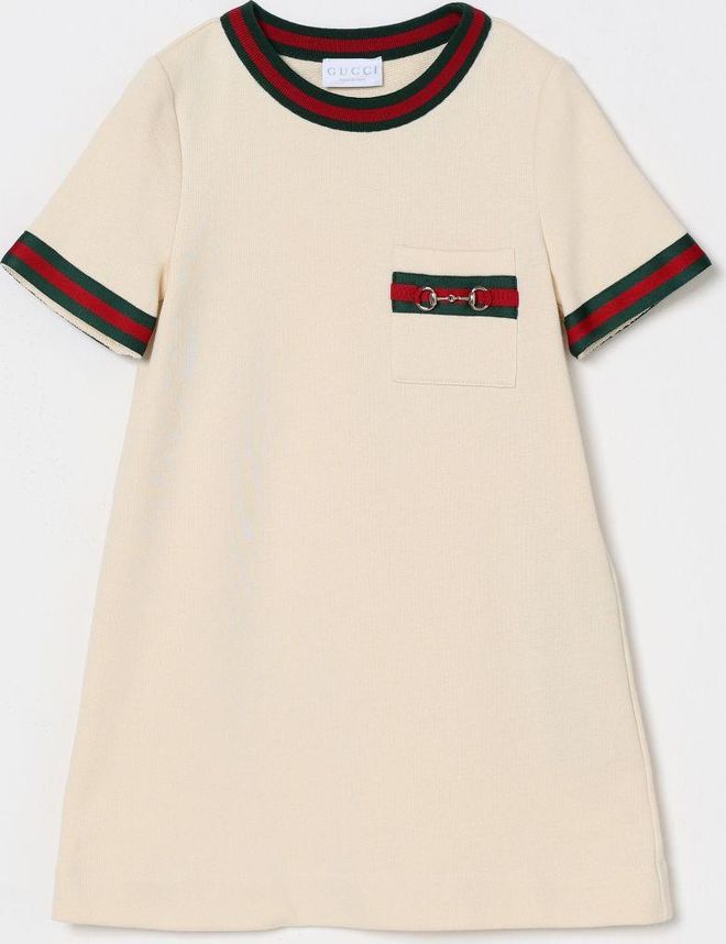 Abito mini in jersey di cotone con morsetto