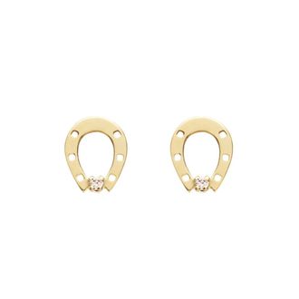 Aliita Mini Horseshoe Brillante - Dames - Oorbellen - Geel - ONE Size - Accessoires