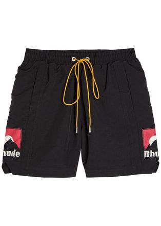 Rhude Rhude Moonlight Print Nylon Shorts - Black - XL